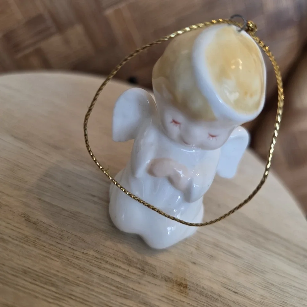 Christmas‎ Angel Mini Figurine Christmas Tree Ornament Vintage 2.5